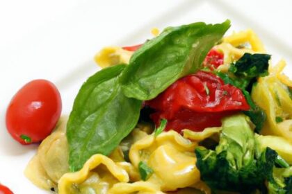 Bursting Flavors: Pesto Tortellini with Cherry Tomatoes