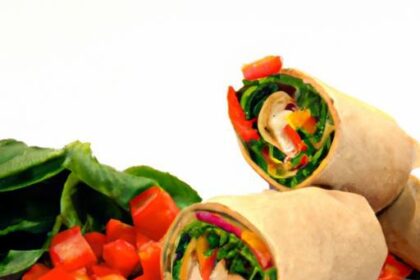 Fresh & Flavorful Veggie Wrap with Creamy Hummus Delight