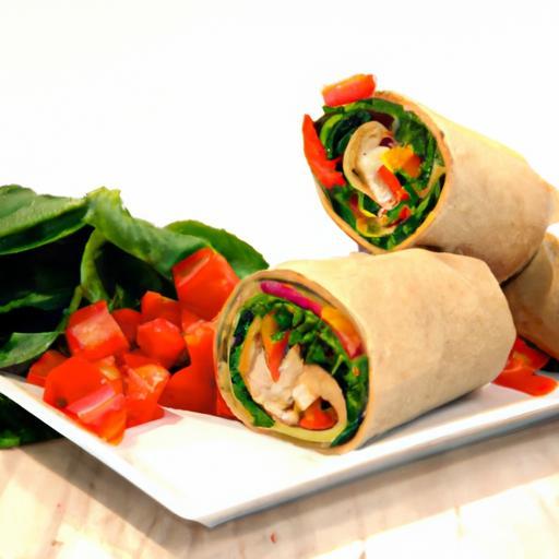 Fresh & Flavorful Veggie Wrap with Creamy Hummus Delight
