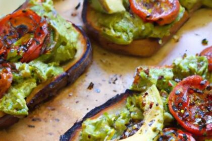 Sheet Pan Avocado Toast with Roasted Tomatoes Delight
