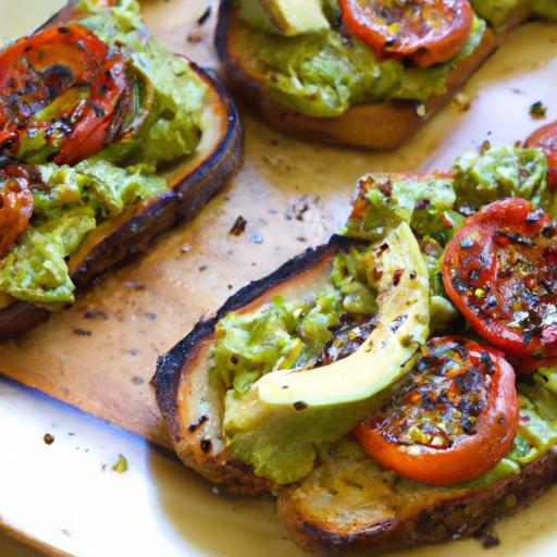 Sheet Pan Avocado Toast with Roasted Tomatoes Delight