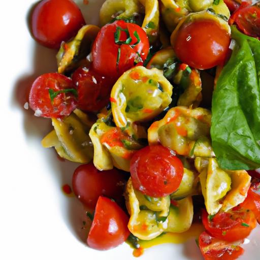 Bursting Flavors: Pesto Tortellini with Juicy Cherry Tomatoes