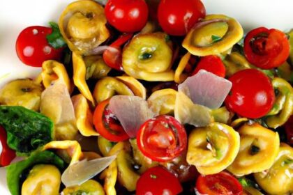 Bursting Flavors: Pesto Tortellini with Juicy Cherry Tomatoes
