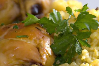 Savor the Flavor: Garlic Butter Rice with Juicy Chicken Thighs