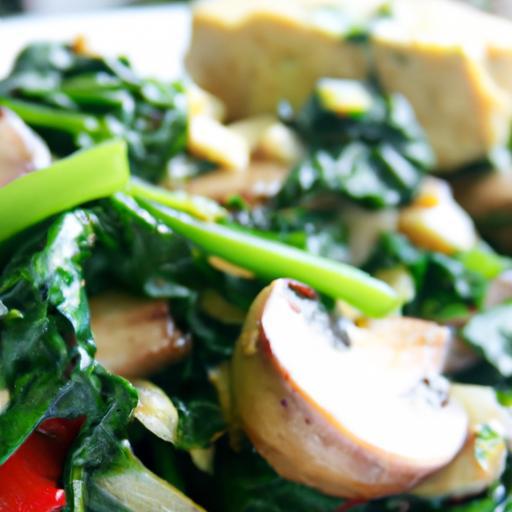 Wholesome Scrambled Tofu with Spinach & Mushrooms Delight