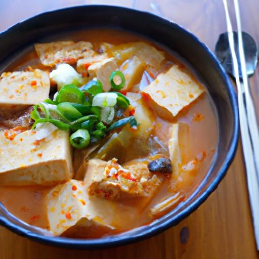 Savor‍ Vegan ⁤Kimchi Jjigae: Spicy Tofu stew Delight