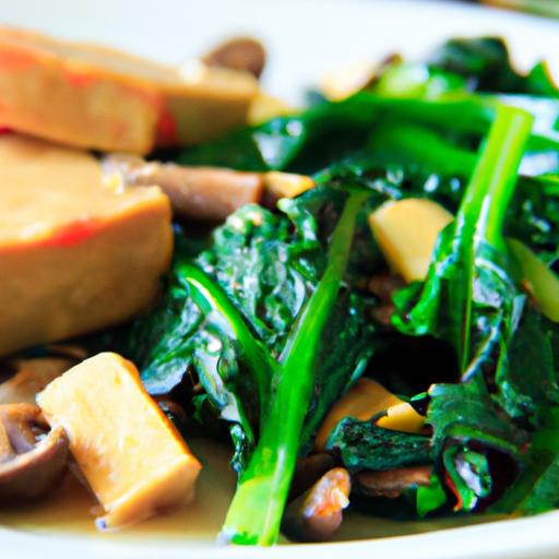 Wholesome Scrambled Tofu with Spinach & Mushrooms Delight