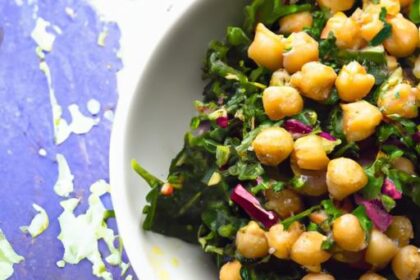Zesty Kale, Quinoa & Chickpea Salad with Lemon Vinaigrette