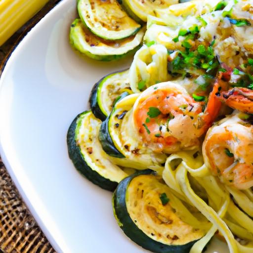 Savor Garlic Butter Shrimp over Light Zucchini Noodles