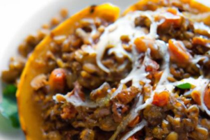 Twist on Tradition: Spaghetti Squash Lentil Bolognese Delight