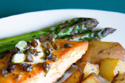 One-Pan Salmon & Asparagus with Crispy Smashed Potatoes