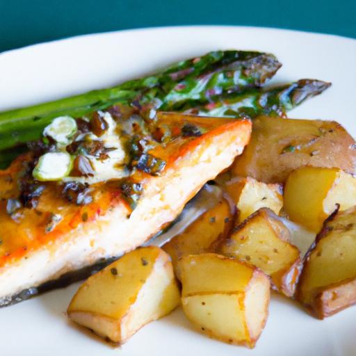 One-Pan Salmon & Asparagus with Crispy Smashed Potatoes