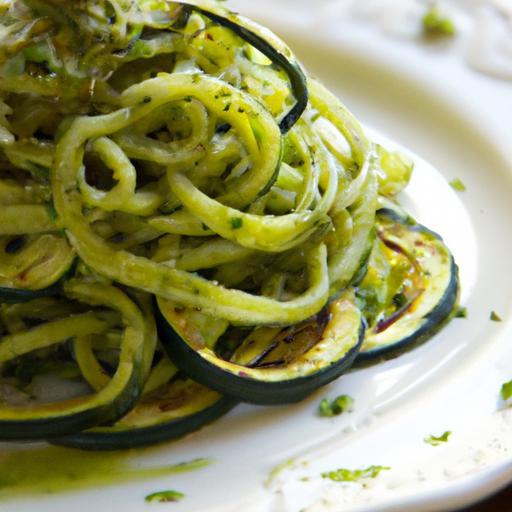 Zesty Zucchini Noodles with Fresh Homemade Pesto Delight