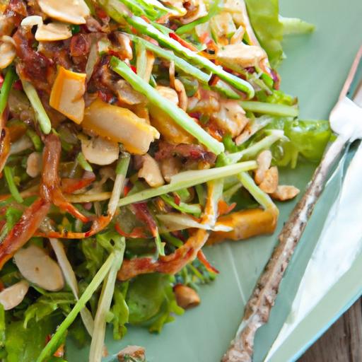 Crisp Thai Crunch Salad with​ luscious Creamy Peanut Dressing
