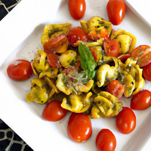 Fresh Flavor Fusion: Pesto Tortellini with Cherry Tomatoes