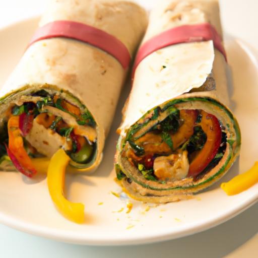 Wholesome Veggie Wraps with Creamy Hummus Delight