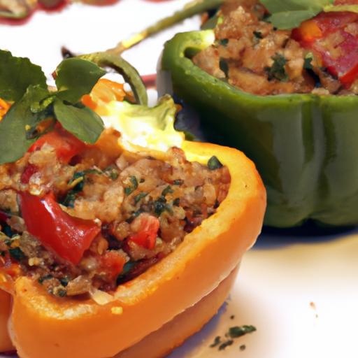 Hearty Stuffed Bell Peppers with Quinoa & Beef Delight