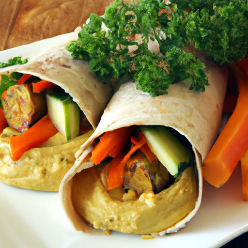Wholesome Veggie Wraps with Creamy​ Hummus Delight