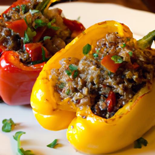 Hearty Stuffed Bell⁣ Peppers‌ with Quinoa & Beef Delight