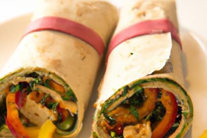 Wholesome Veggie Wraps with Creamy Hummus Delight